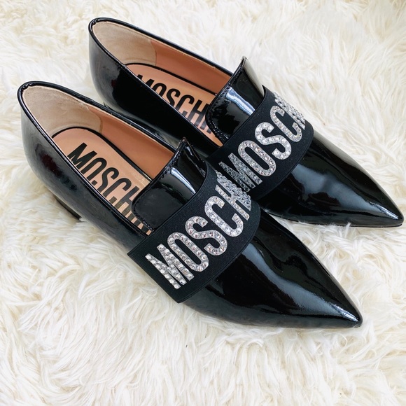 Moschino Shoes - NWT: MOSCHINO | Pointed-Toe Pumps w/ Logo Straps